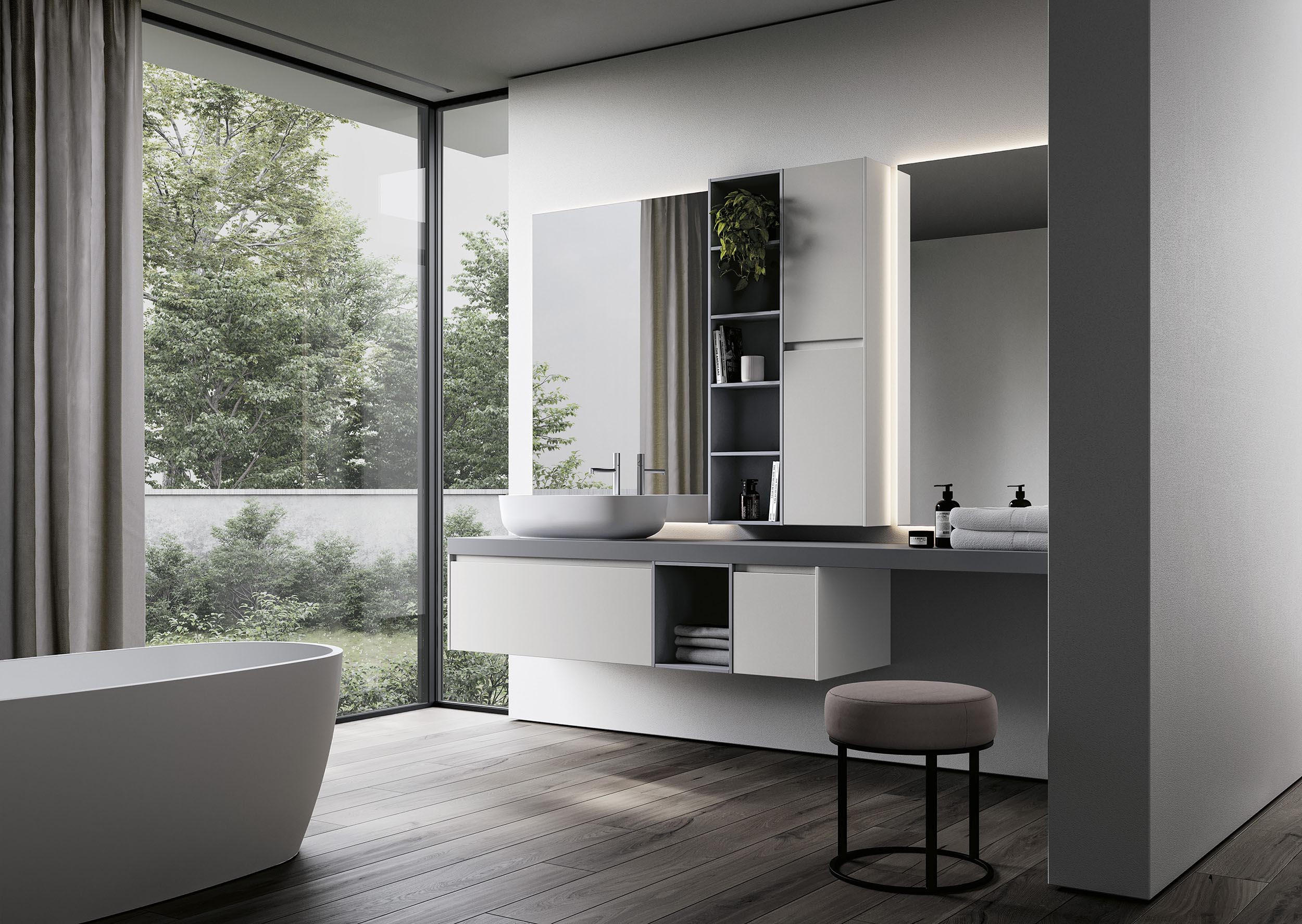 Enjoy modern bath cabinetry like this collection from Ideagroup